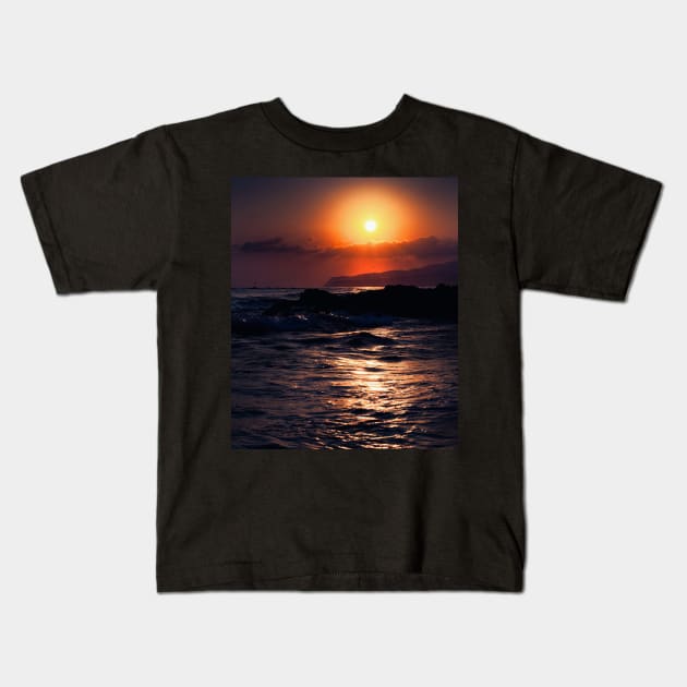 Aesthetic sunset on the beach Kids T-Shirt by IOANNISSKEVAS